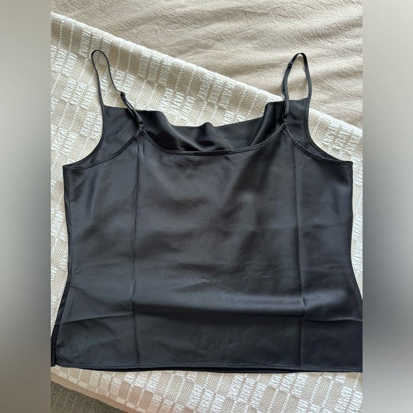 NWT All Saints Hadley Cowl Neck Satin Top Size 10 Black - Picture 2 of 4